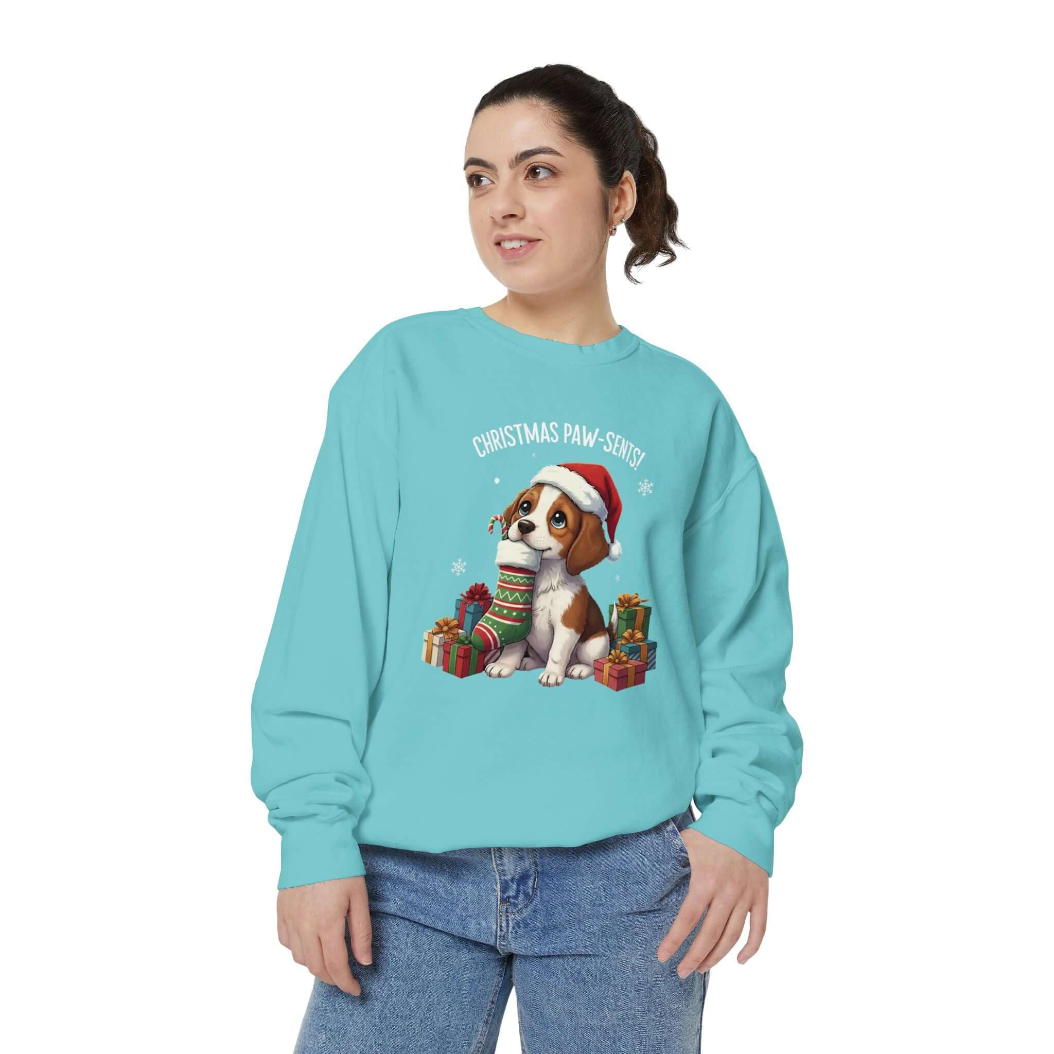 Cozy Christmas Puppy Unisex Crewneck Sweatshirt